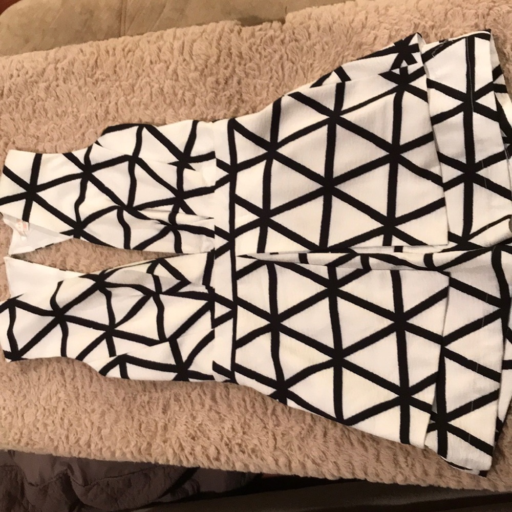 Black and white patterned romper
